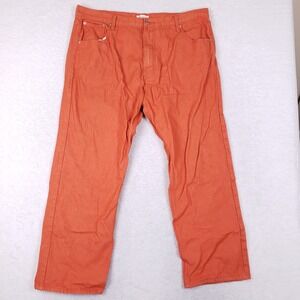 Members Property Mens Orange Straight Leg Denim Jeans W44 L32 Cotton Blend
